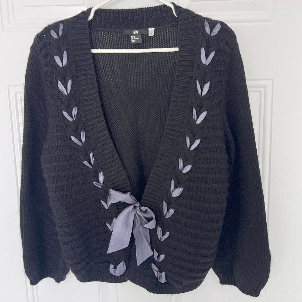 HM Silk Tied Collared Cardigan